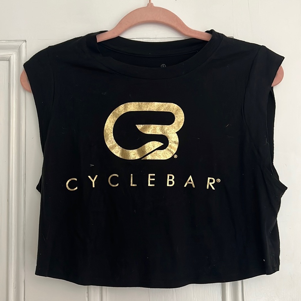 CYCLEBAR black and gold crop top